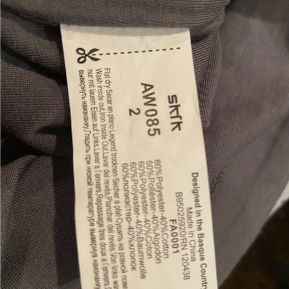 NWT striped asymmetrical tank - salmon/ medium gray. fun & sophisticated design - Picture 5 of 5